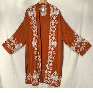 Chico's Orange and White Lounging Jaket, Over Jacket, Small